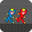 Red and Blue Stickman Huggy 2 Player Adventure Game