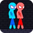 Red and Blue Stickman Rope Adventure Game Online
